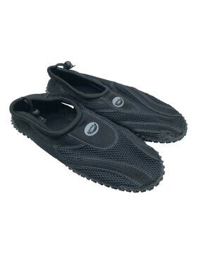 Easy USA Mens Slip On Sneakers Water Shoes Mesh Drawstring Black Size 13
